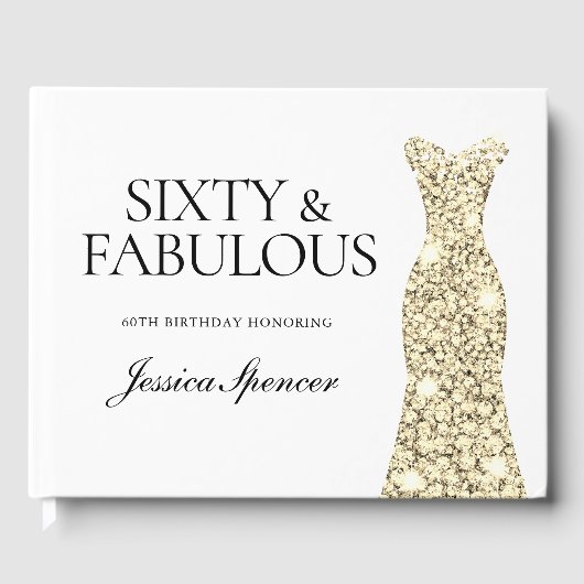 Livre D'or Robe dorée 60e fête d'anniversaire (Recto)