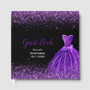 Livre D'or Robe Fausse Paillette Violet Foncé Quinceanera