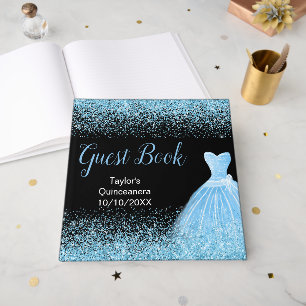 Livre D'or Robe Faux Paillettes Bleu Clair Quinceanera