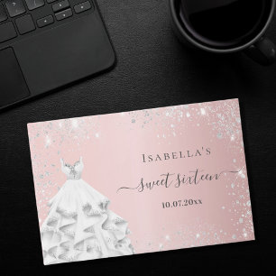 Livre D'or Robe rose argent parties scintillant Sweet 16