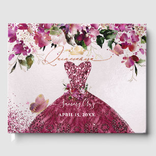 Livre D'or Robe rouge cerise Quinceanera PixDezines