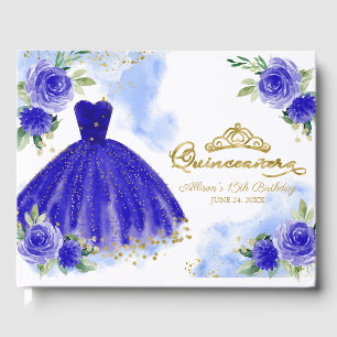 Livre D'or Robe Royale Bleue Quinceanera Florale