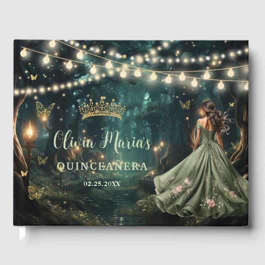 Livre D'or Robe verte de la forêt enchantée Quinceanera (Recto)