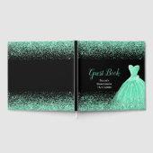 Livre D'or Robe verte menthe Fausse brillance Quinceanera (Complet)