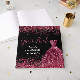 Livre D'or Robe Violet prune Faux Paillettes Sweet 16 Anniver