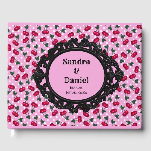 Livre D'or Rockabilly Mariage Réserver Vintage Cherries (Recto)