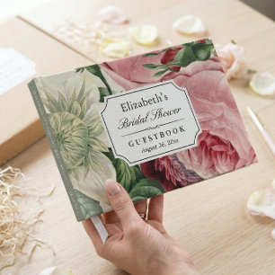 Livre D'or Rococo Vintage Floral Botanique Shower de Mariage
