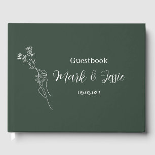 Livre D'or ROE Dusky Green & White Simple Mariage