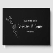 Livre D'or ROE Mariage simple noir et blanc (Recto)