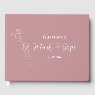 Livre D'or ROE rose et blanc Mariage simple