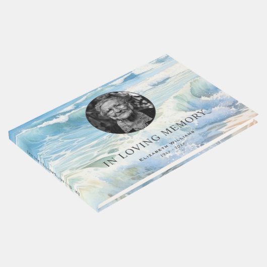 Livre D'or Rolling Waves Photo Funeral Memorial (Coin)