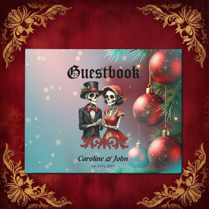 Livre D'or Romance d'os de Noël, un couple de squelettes fest