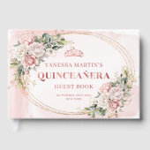 Livre D'or Romantic Quince Guest Book with Blush Florals  (Recto)
