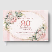 Livre D'or Romantic Rose Gold Greenery 90 Birthday Guest Book (Recto)