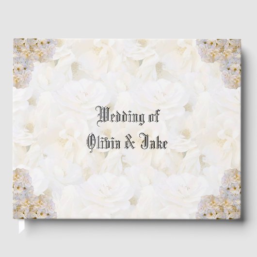 Livre d'or romantique aux roses blanches (Recto)