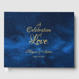 Livre D'or Romantique céleste Bleu Nebula Galaxie