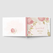 Livre D'or Romantique rose & fleurs blanches or mariage (Complet)