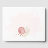 Livre D'or Romantique rose & fleurs blanches or mariage (Verso)