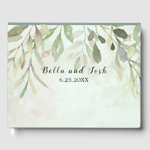 Livre D'or Romantique Soft Botanical Greenery Mariage