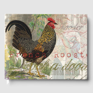 Livre D'or Rooster vintage Français Collage Ferme Animaux dom