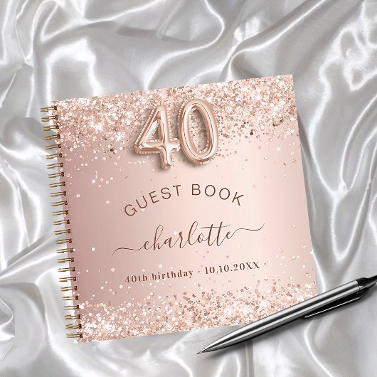 Livre d'or rose 40e anniversaire blush