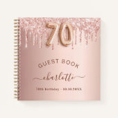 Livre d'or rose 70e anniversaire gouttes d'or (Devant)