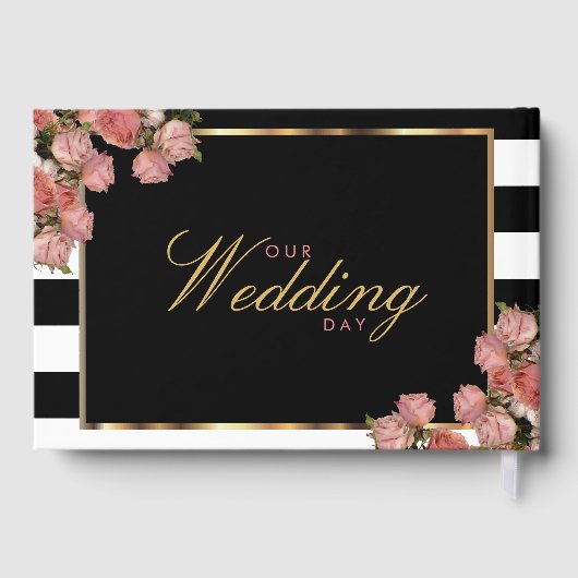 Livre d'or Rose avec bandes noires et blanches (Verso)