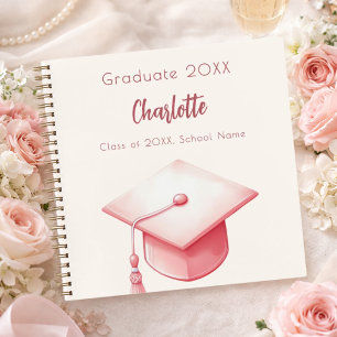 Livre d'or rose beige crème fête de fin d'études