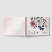 Livre D'or rose blanc marine fleurs verdure mariage (Complet)