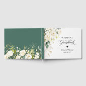 Livre D'or Rose blanche vert or Mariage Floral (Complet)