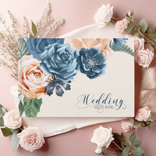 Livre D'or Rose Blue/Peach Mariage ID584