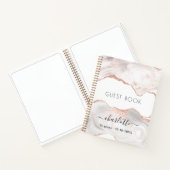 Livre d'or rose d'anniversaire agate en marbre or (Intérieur)