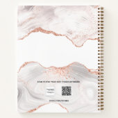 Livre d'or rose d'anniversaire agate en marbre or (Dos)