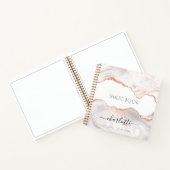 Livre d'or rose d'anniversaire agate en marbre or (Intérieur)