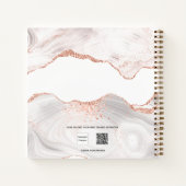 Livre d'or rose d'anniversaire agate en marbre or (Dos)