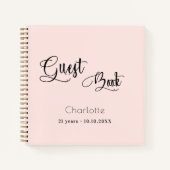 Livre d'or rose d'anniversaire blush (Devant)