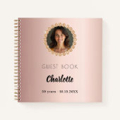 Livre d'or rose d'anniversaire diamants photo (Devant)