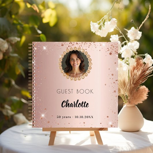 Livre d'or rose d'anniversaire diamants photo