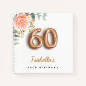 Livre d'or rose de 60e anniversaire eucalyptus (Devant)