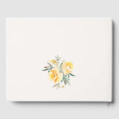 Livre D'or Rose Fleur de mariage aquarelle vert jaune (Verso)