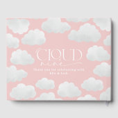 Livre D'or Rose Girly Cloud Neuf Baby shower moderne minimali (Verso)