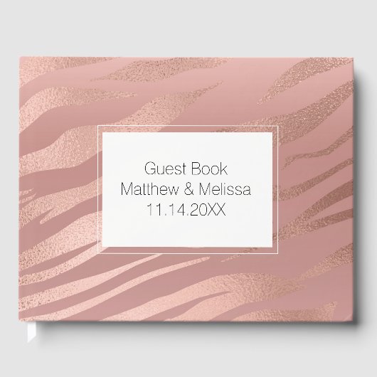 Livre D'or Rose Glam Zebra Mariage animal (Recto)