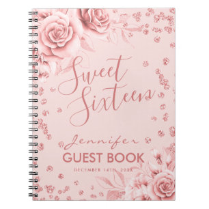 Livre d'or Rose Gold Blush Sweet 16 Parties scinti