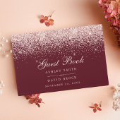 Livre D'or Rose Gold Confetti Bourgogne Moderne Chic Mariage