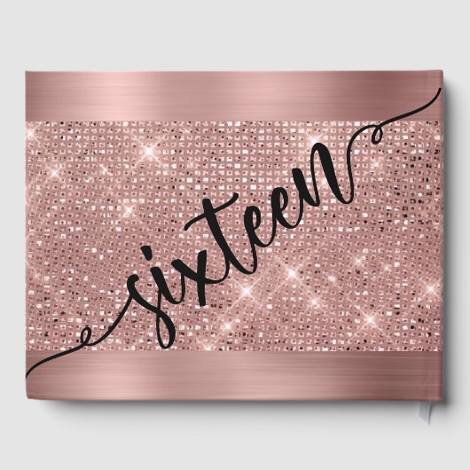 Livre D'or Rose Gold Faux Shimmer & Foil Sweet 16 (Verso)