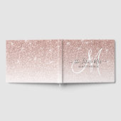 Livre D'or Rose Gold Rose Parties scintillant Monogramme Nom  (Complet)