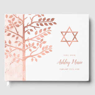 Livre D'or Rose Gold Tree of Life Bat mitzvah