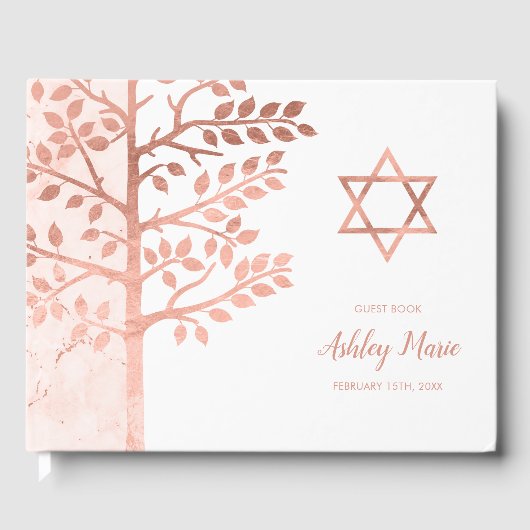 Livre D'or Rose Gold Tree of Life Bat mitzvah (Recto)
