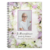 Livre d'or rose Hydrangea Watercolor Funeral (Devant)