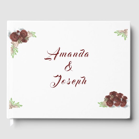 Livre D'or Rose-Mariage monogramme (Recto)
